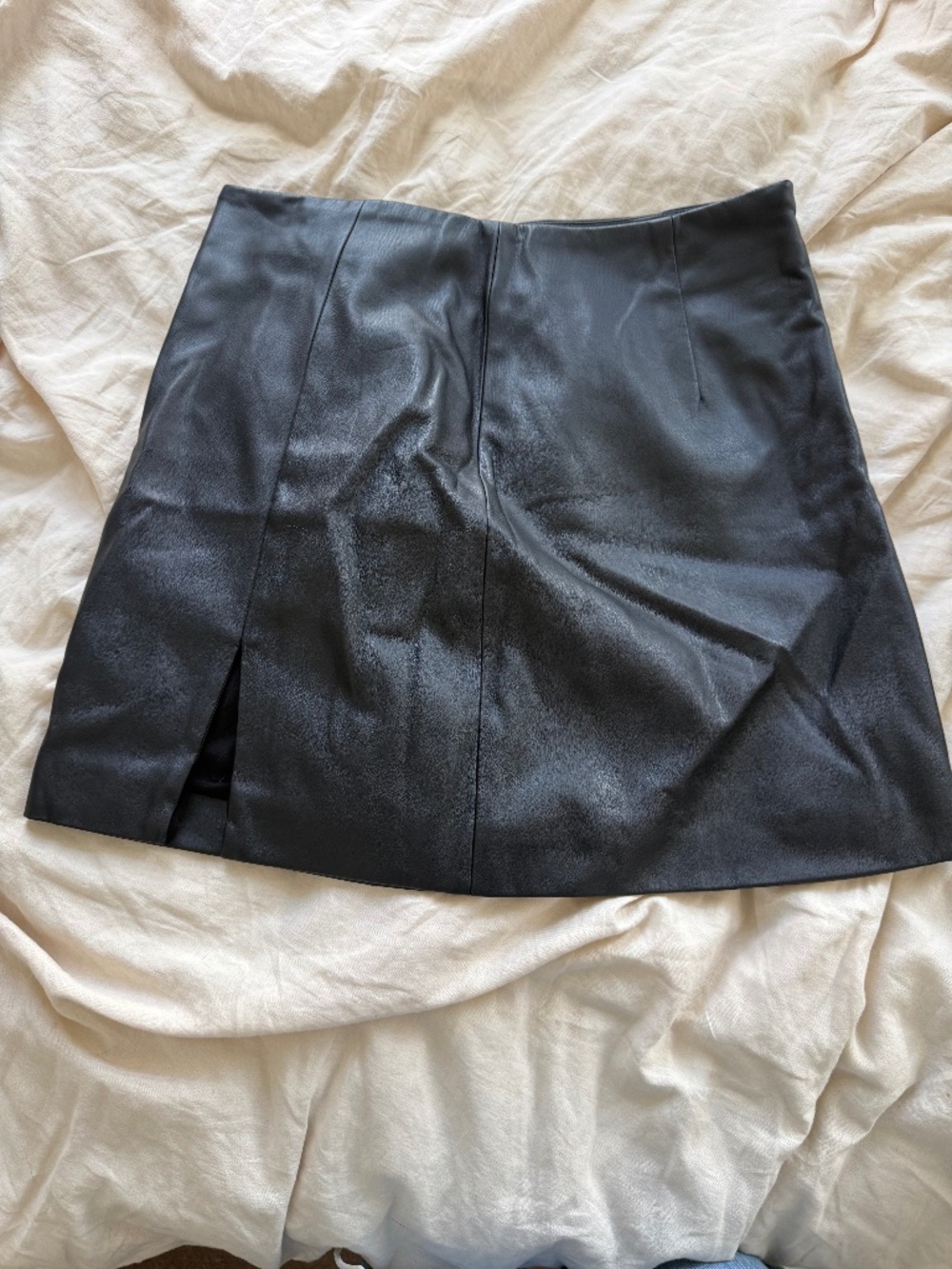 Faux leather mini skirt